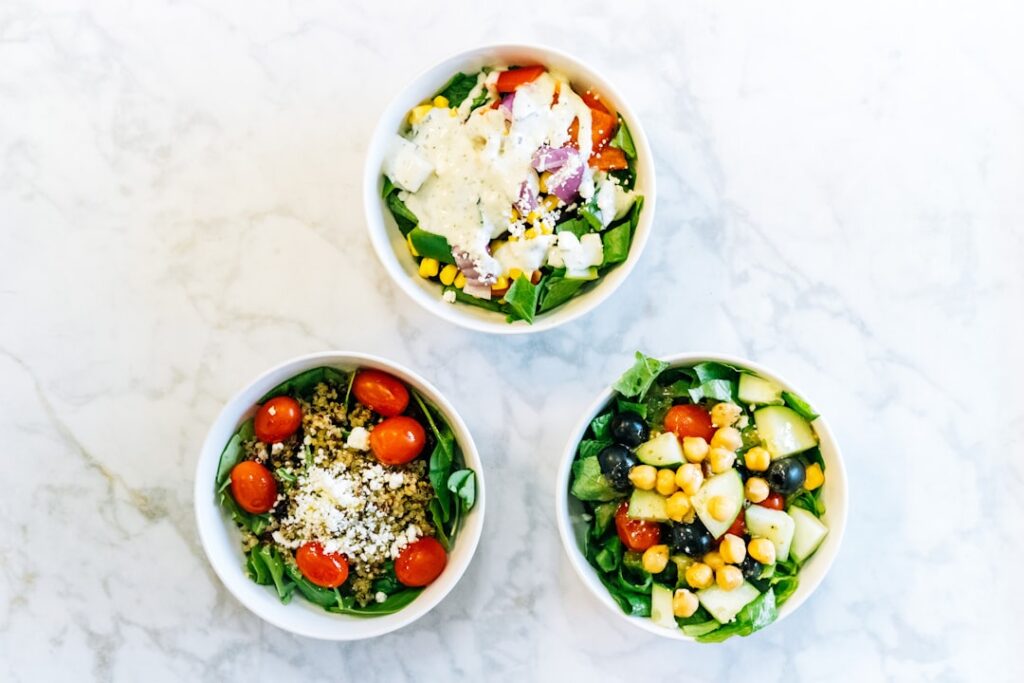 Photo salads with chickpeas